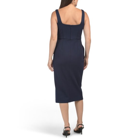 AIDAN MATTOX Dark Navy Sleeveless Cocktail Dress - Picture 2 of 2